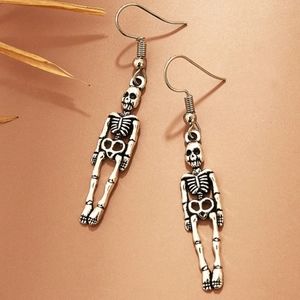 New Silver Tone Skelton Earrings
